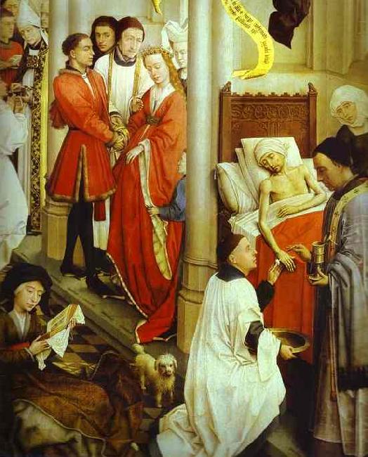 Rogier van der Weyden Altarpiece.Ordination Germany oil painting art